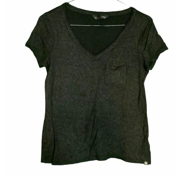 Rock & Republic Black V-Neck Short Sleeve Pocket Tee Women’s XS - Picture 2 of 8